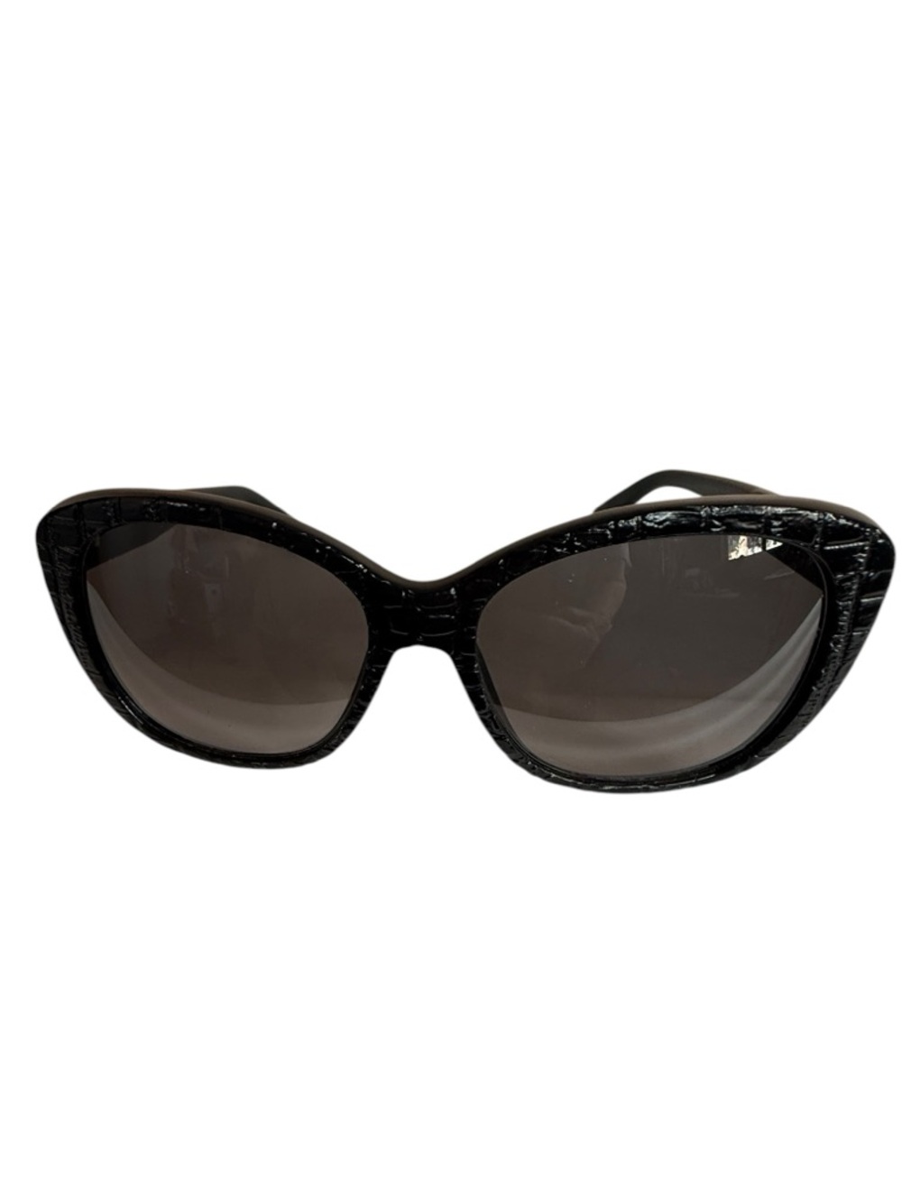 Alexander McQueen Sunglasses AMQ 4193 Black Croc Textured Italy